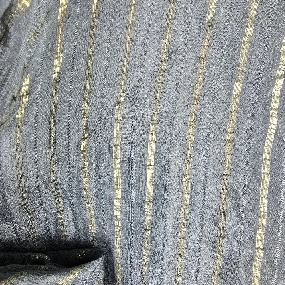 Chico's Black Label Silk Blend Metallic Blouse Blueish Grey Color Chico's Size 0 - Picture 7 of 13